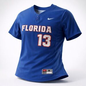 Nike Florida Gators Softball Jersey Shirt Womens Medium Blue Number 13‎
